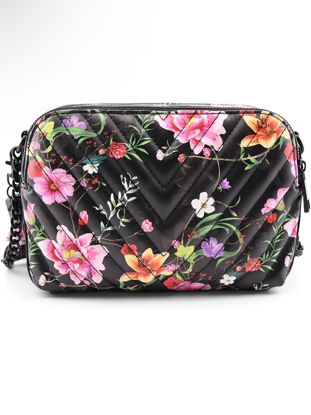 ALDO Black Quilted Floral Crossbody with Tassel - Picture 3 of 4